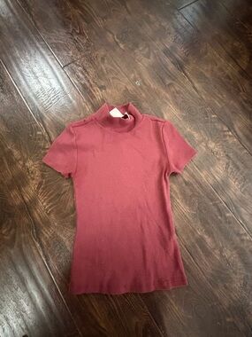 Maeve Mock Neck Ribbed Top